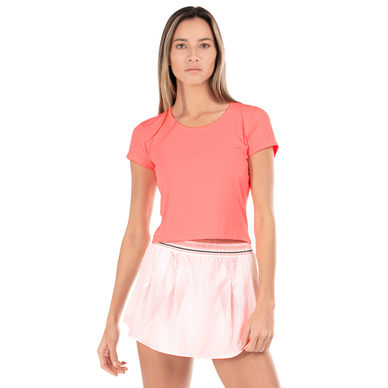 199096-686 | CUT ABOVE CROP S/S | FLAMINGO