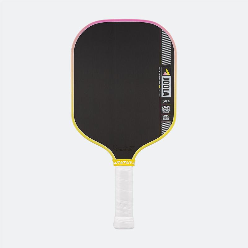 JOOLA Scorpeus Pro IV 14mm Pickleball Paddle - Tropical Yellow/Pink