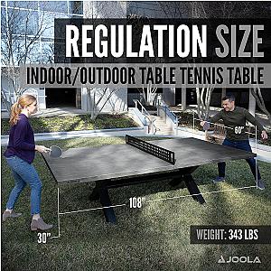 JOOLA Berkshire Gray Indoor/Outdoor Table Tennis Table