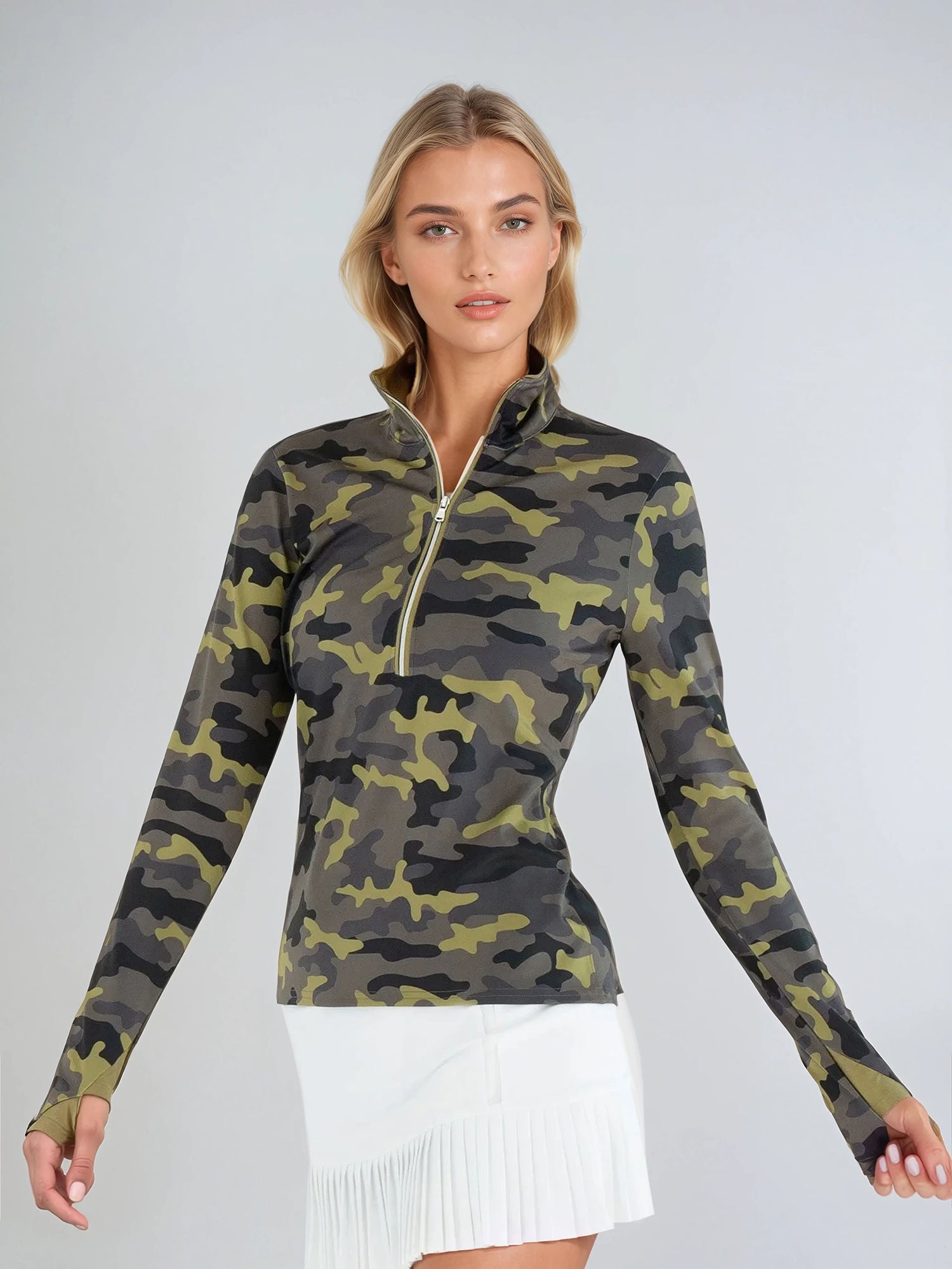 Performance Half Zip High Collar Long Sleeve