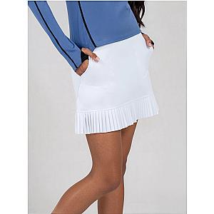 Sinclaire 15" Pleated Hem Golf And Tennis Skirt - White