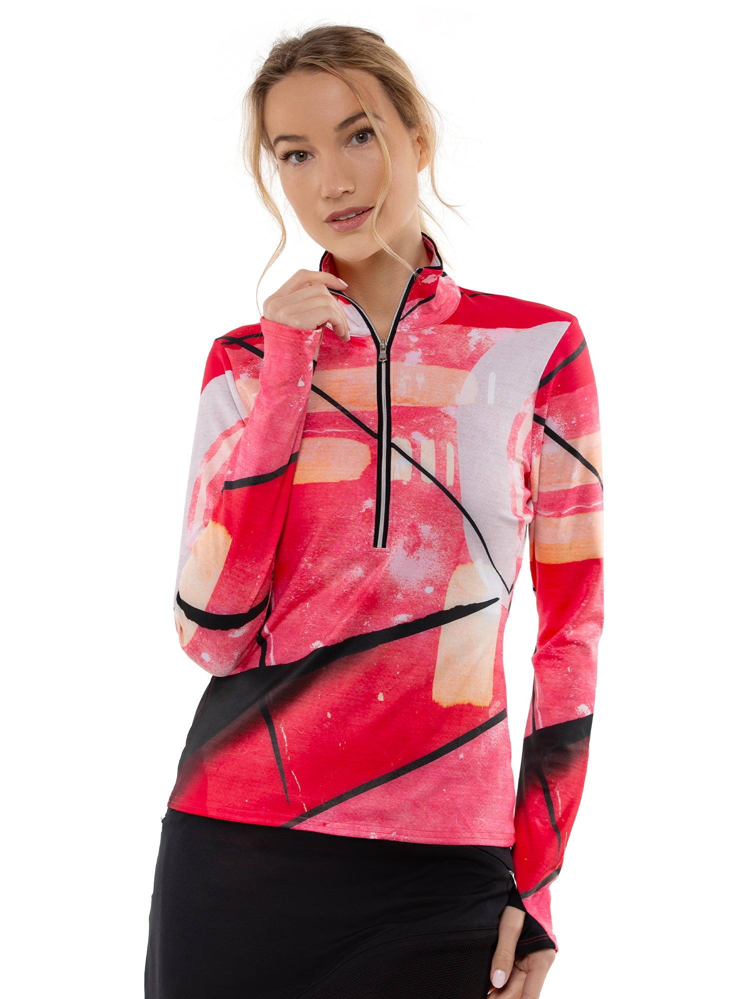 Performance Half Zip High Collar Long Sleeve