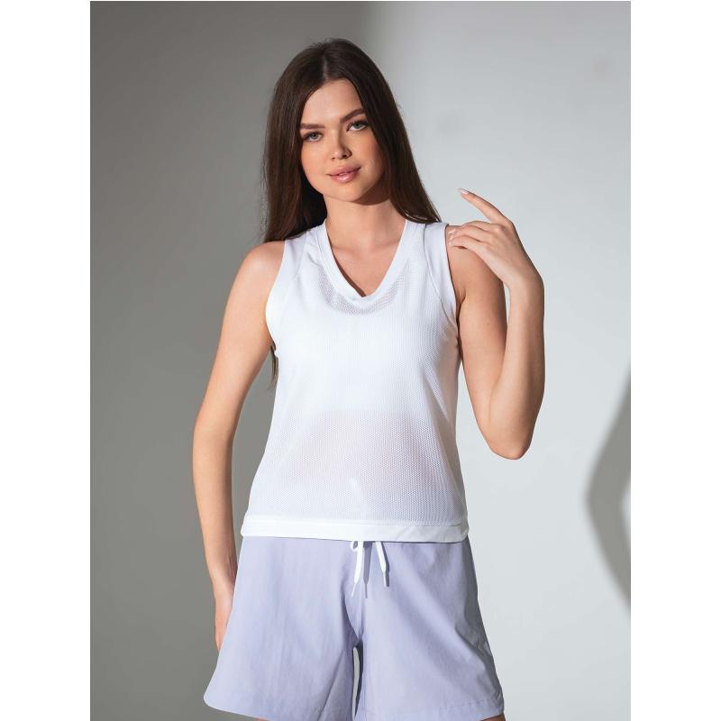 Baila V Neck Tank - Technical Athletic Tank with High-Low Hem