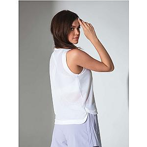 Baila V Neck Tank - Technical Athletic Tank with High-Low Hem
