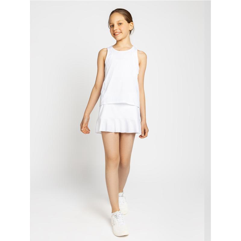 Girls Classic Flounce Skirt - White