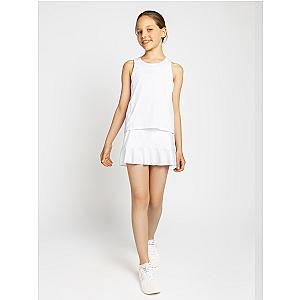 Girls Classic Flounce Skirt - White