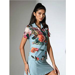 ELLE SHORT SLEEVE POLO | Luxury Performance Golf & Tennis Top with Zipper