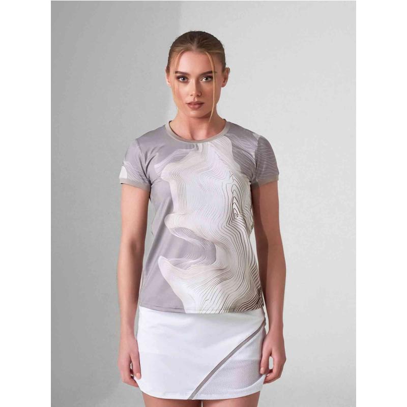 SUSTAINABLE HARPER SHORT SLEEVE CREW NECK - LATTE PRINT