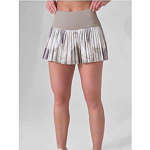 HARPER PLEATED SKIRT | Latte Print Tennis & Pickleball Performance Skirt with Pockets