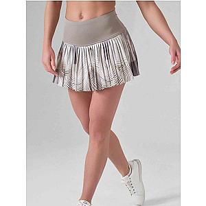 HARPER PLEATED SKIRT | Latte Print Tennis & Pickleball Performance Skirt with Pockets
