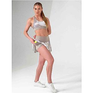 HARPER PLEATED SKIRT | Latte Print Tennis & Pickleball Performance Skirt with Pockets