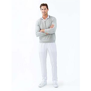 Classic V Neck Sweater - Light Heaher