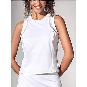 Elle Classic Active, Tennis & Pickleball Tank	- White/Silver Sand