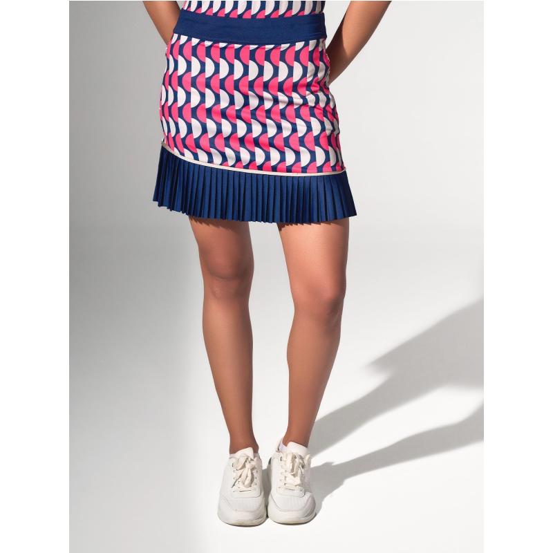 Ava Women's Golf Skort with Pockets - 15" Slim Fit - Geo Print/Ink