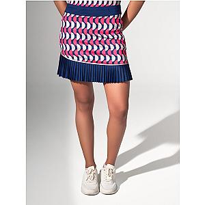Ava Women's Golf Skort with Pockets - 15" Slim Fit - Geo Print/Ink