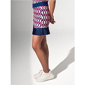 Ava Women's Golf Skort with Pockets - 15" Slim Fit - Geo Print/Ink
