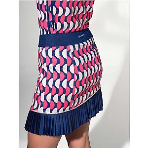 Ava Women's Golf Skort with Pockets - 15" Slim Fit - Geo Print/Ink