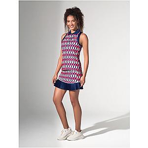 Ava Women's Golf Skort with Pockets - 15" Slim Fit - Geo Print/Ink