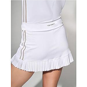 Audrey Tennis & Pickleball Skirt	- White/Silver Sand