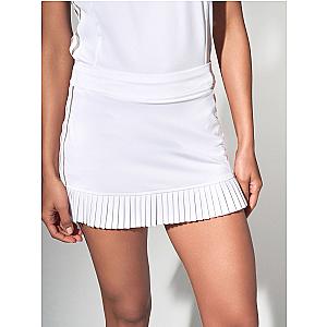 Audrey Tennis & Pickleball Skirt	- White/Silver Sand