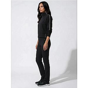 Funnel Neck Athleisure Sweat Shirt With Shoulder Zipper And UV Protection