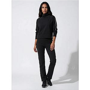 Funnel Neck Athleisure Sweat Shirt With Shoulder Zipper And UV Protection