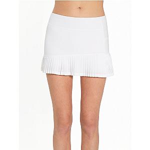 Ashley Asymmetrical 13 1/2" Pleated Skirt - White