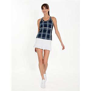 Ashley Asymmetrical 13 1/2" Pleated Skirt - White
