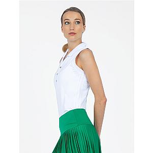 Alexa Performance Sleeveless Polo - White