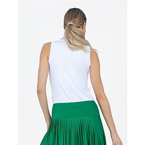 Alexa Performance Sleeveless Polo - White