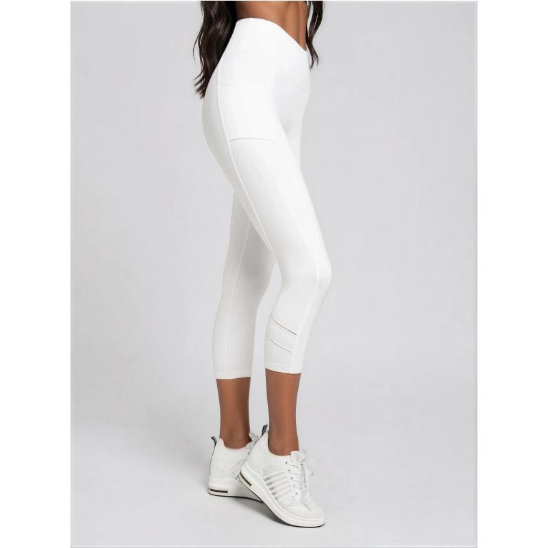 Zone Capri Legging - White/Silver