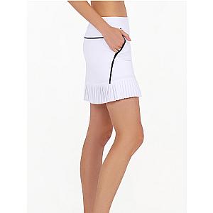 Sinclaire 15" Pleated Hem Golf And Tennis Skirt - White/Ink