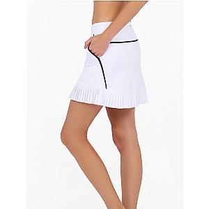 Sinclaire 15" Pleated Hem Golf And Tennis Skirt - White/Ink
