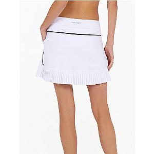 Sinclaire 15" Pleated Hem Golf And Tennis Skirt - White/Ink