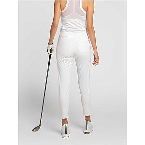 Stylish Women's Golf Pants - Fitted Design with Moisture-Wicking - White