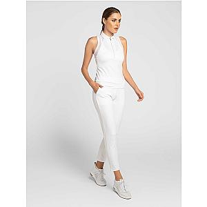 Stylish Women's Golf Pants - Fitted Design with Moisture-Wicking - White