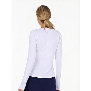 Parker Long Sleeve Crew Neck Top - White