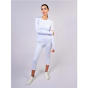 Parker Long Sleeve Crew Neck Top - White