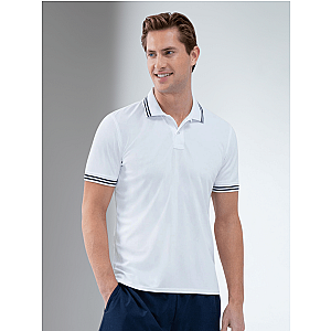 Performance Men's Classic Tennis Rib Collar Polo - White/Midnight