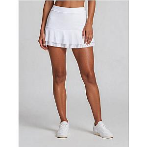 Nora Tennis Pleated Flounce Skirt - White