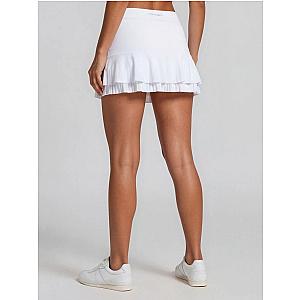Nora Tennis Pleated Flounce Skirt - White
