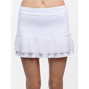 Nora Tennis Pleated Flounce Skirt - White