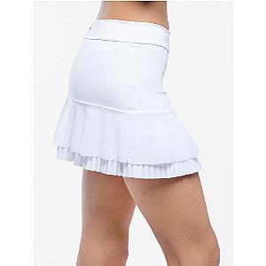 Nora Tennis Pleated Flounce Skirt - White