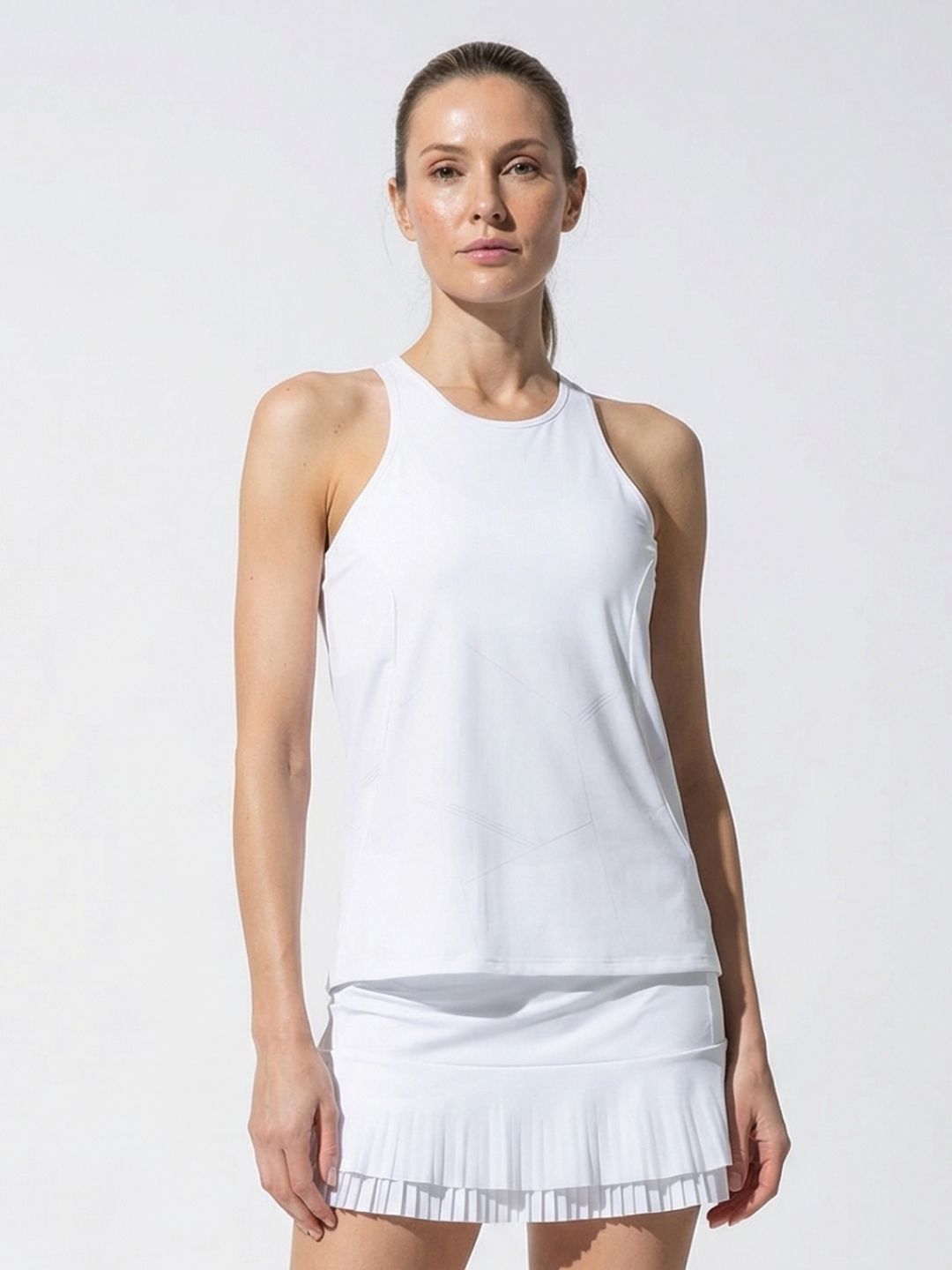 Nora Halter Neck Active & Tennis Tank - White