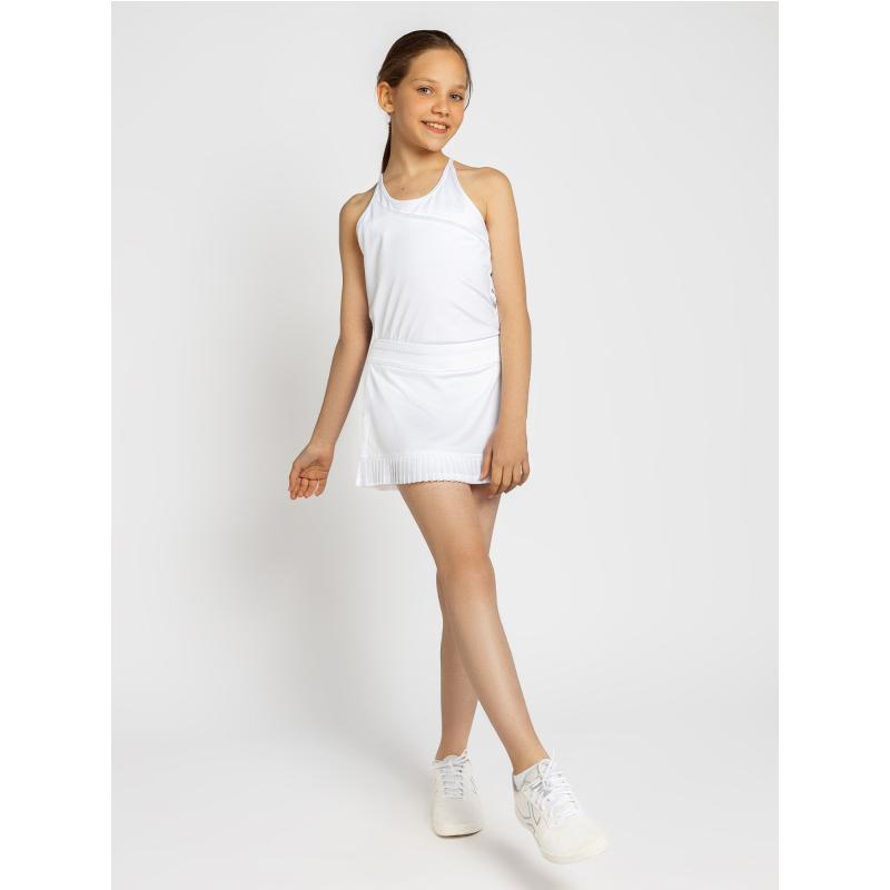 Girls Classic Tennis Pleated Skirt - White