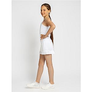 Girls Classic Tennis Pleated Skirt - White