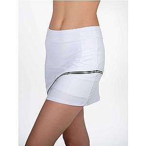 Chloe 15" Asymmetrical Skirt - White/Black