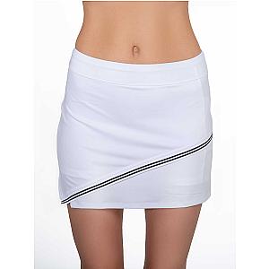 Chloe 15" Asymmetrical Skirt - White/Black