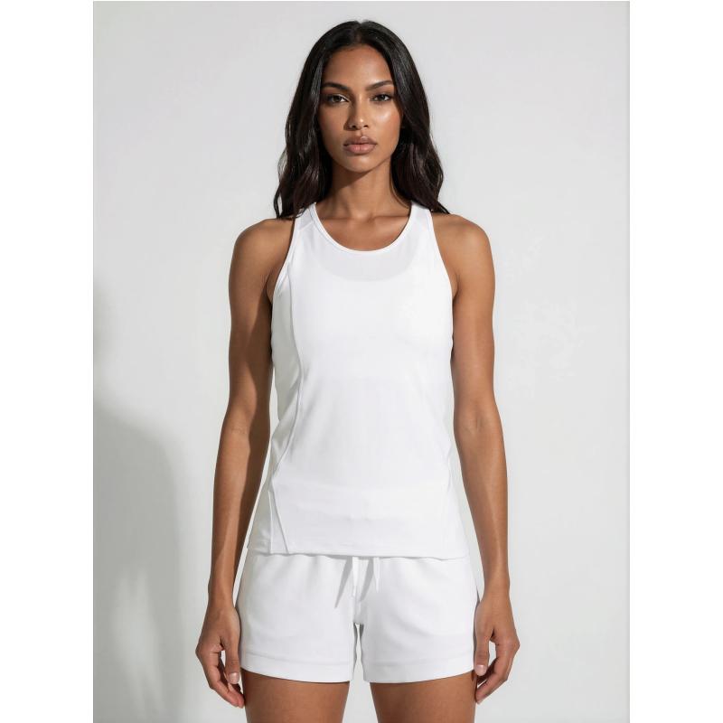 Bridget Racer Back Active and Tennis Tank - White