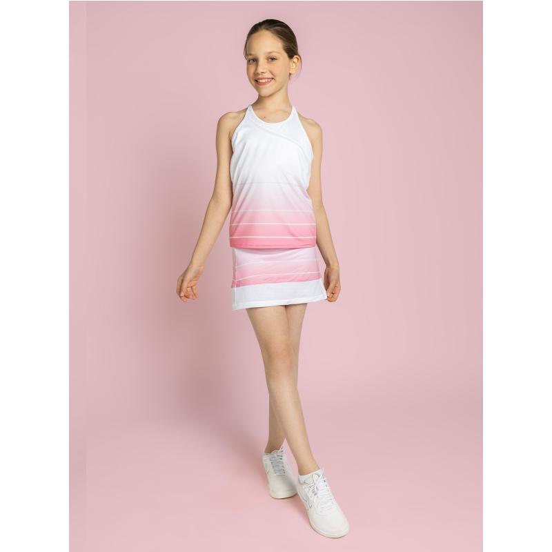 Girls Flash Tennis Skirt - Plumeria Ombre